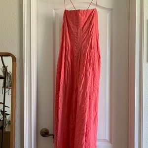 Free people pink flowy overalls/romper